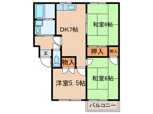 オリエント柚の木Ｃの物件間取画像